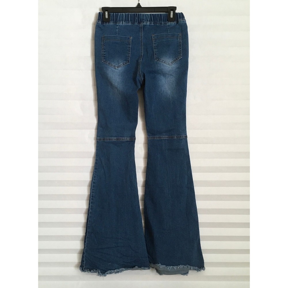 Aaron & Amber Women Jean Pants Size M Cotton Blend Elastic Waist Pull On Pockets - Picture 2 of 11